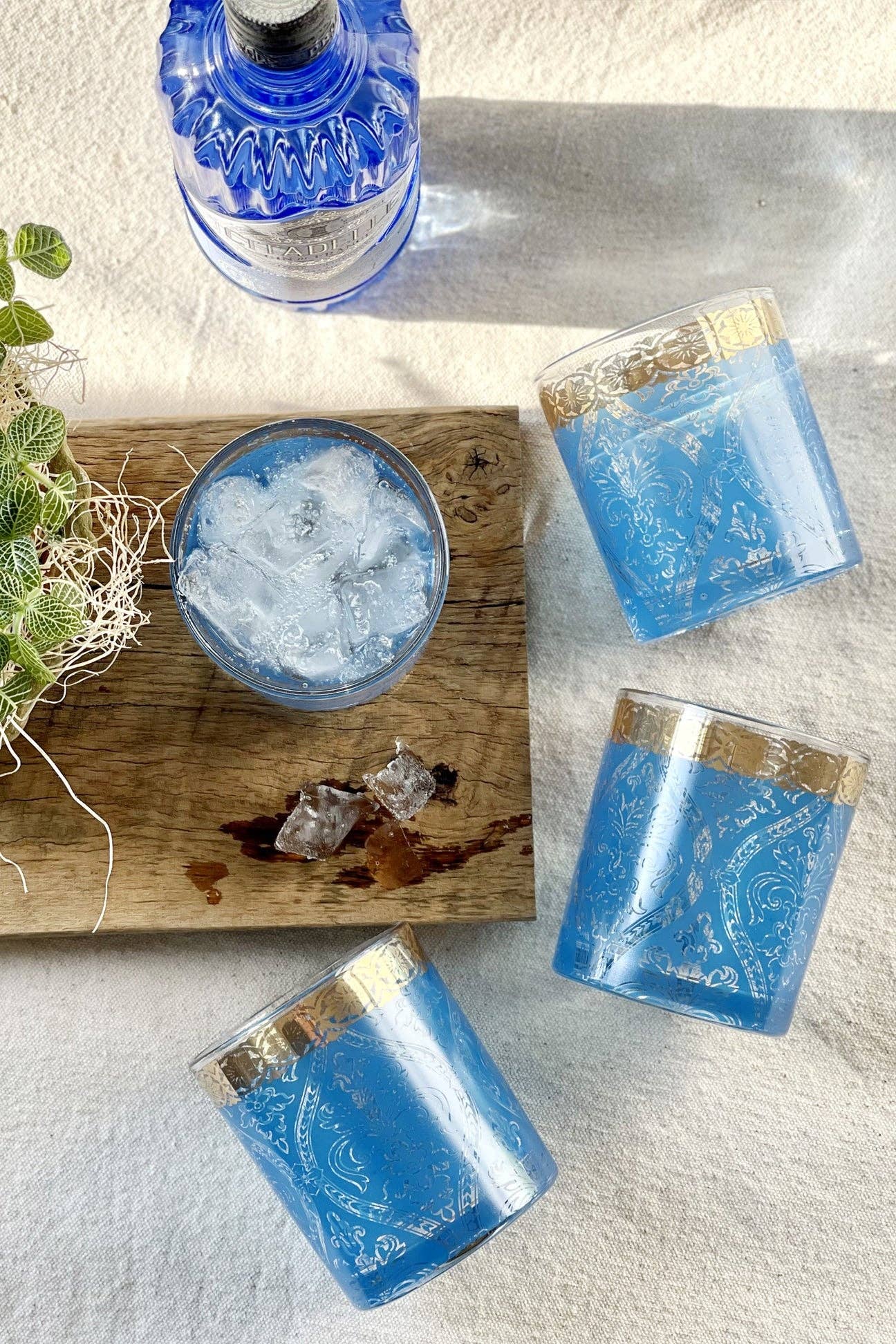 Patina Vie Turquoise Gem Cocktail Glass, S/4