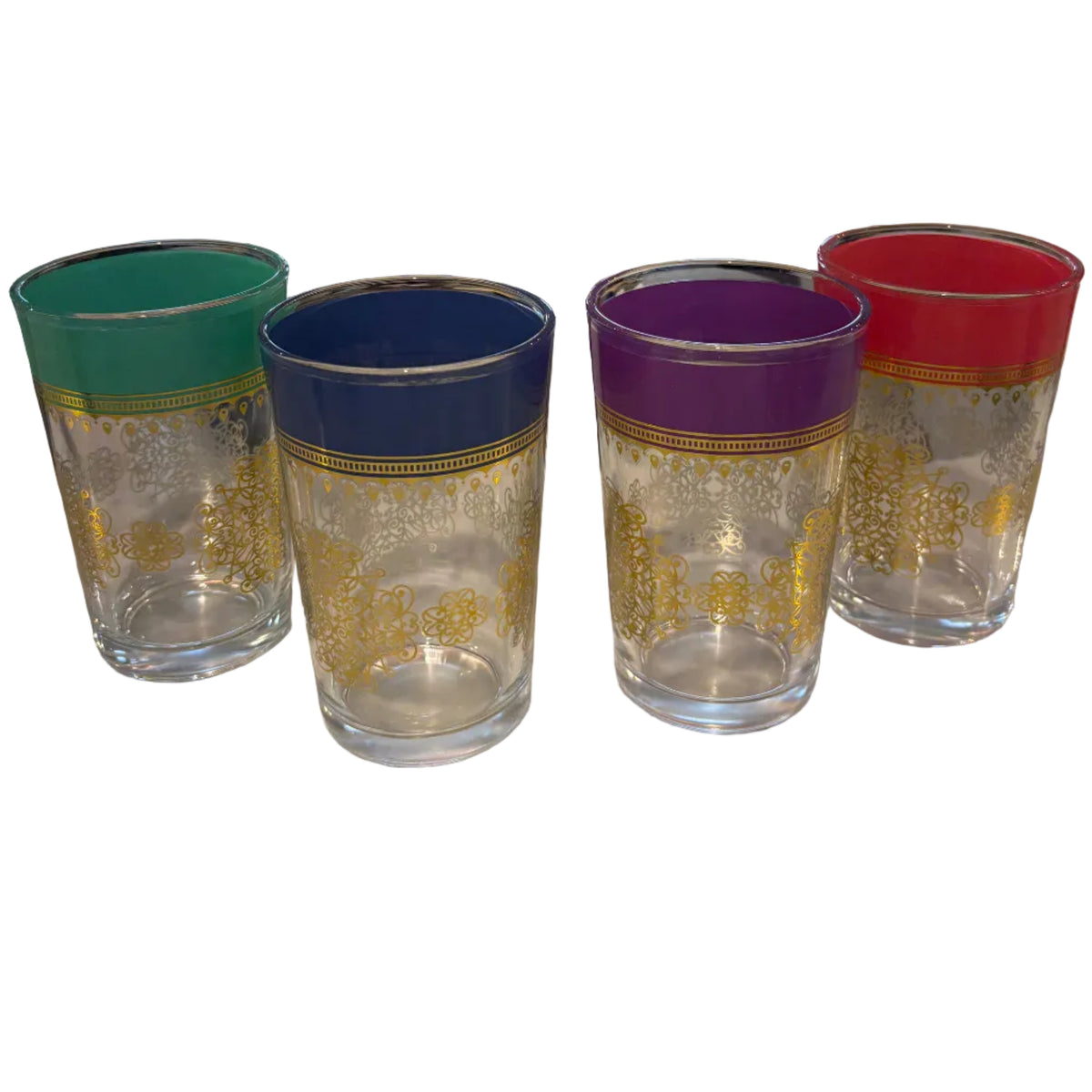 Multicolored Vintage Glasses (set of 4)