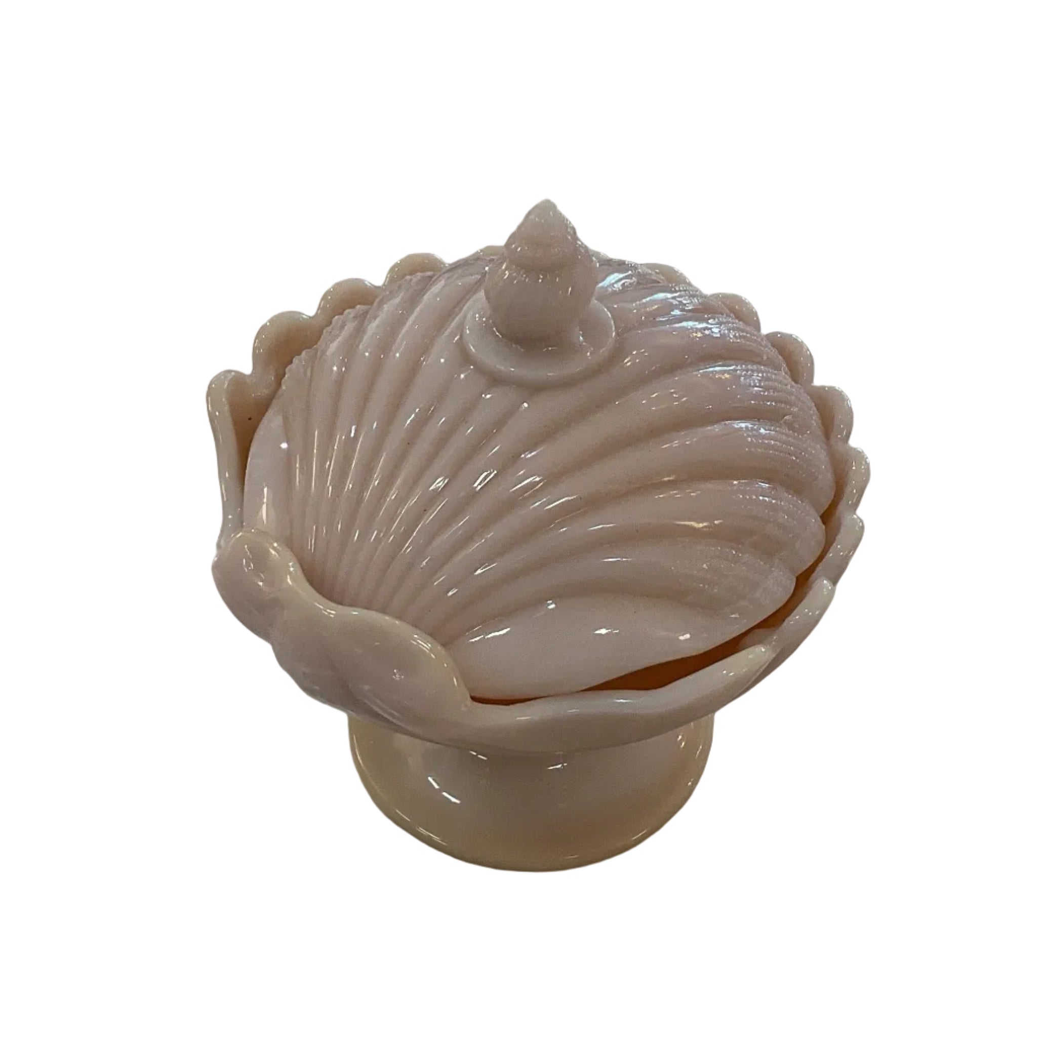 Pink Shell Opaline Lidded Dish