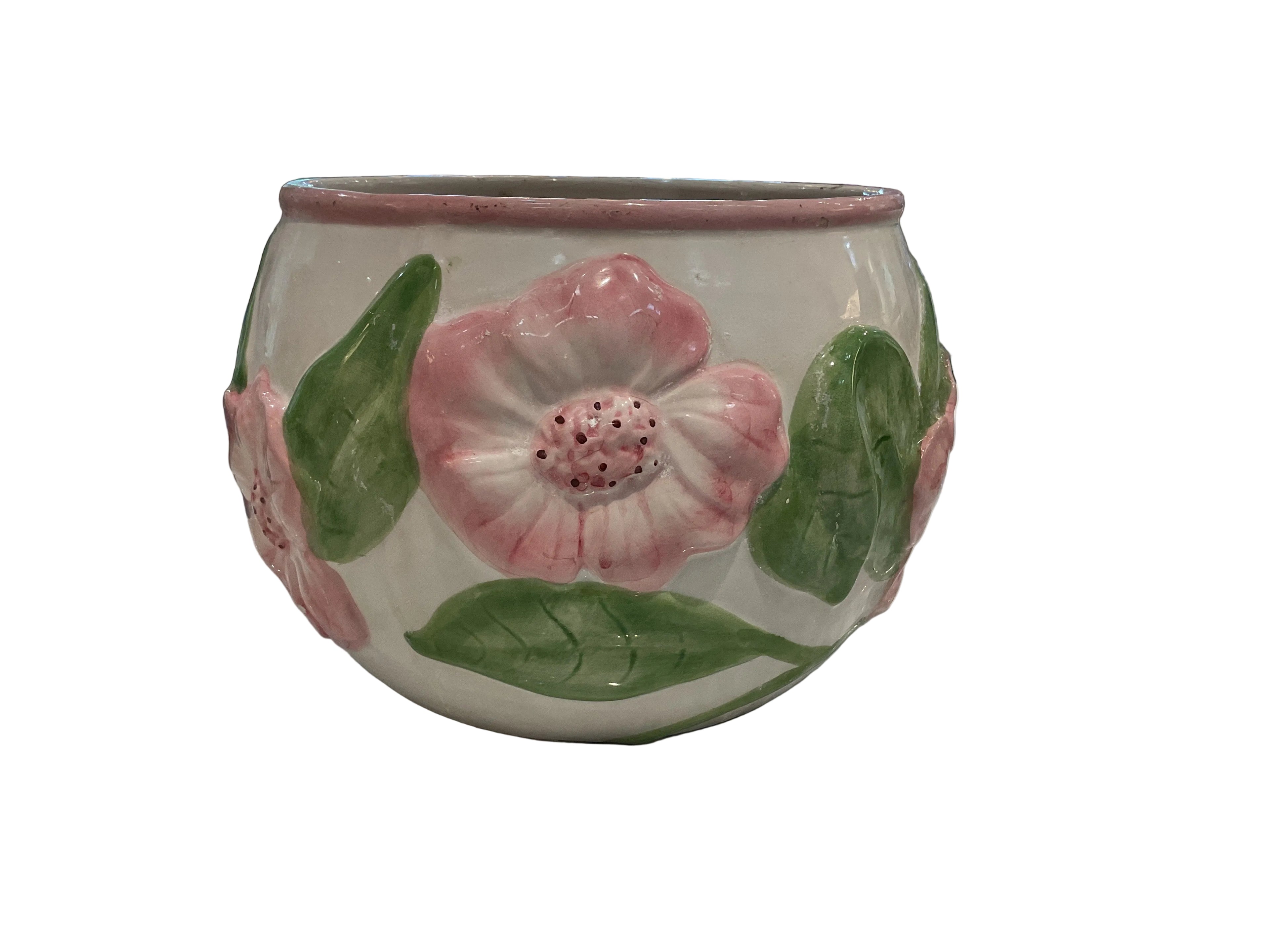 Vintage French Majolica planter “Barbotine”