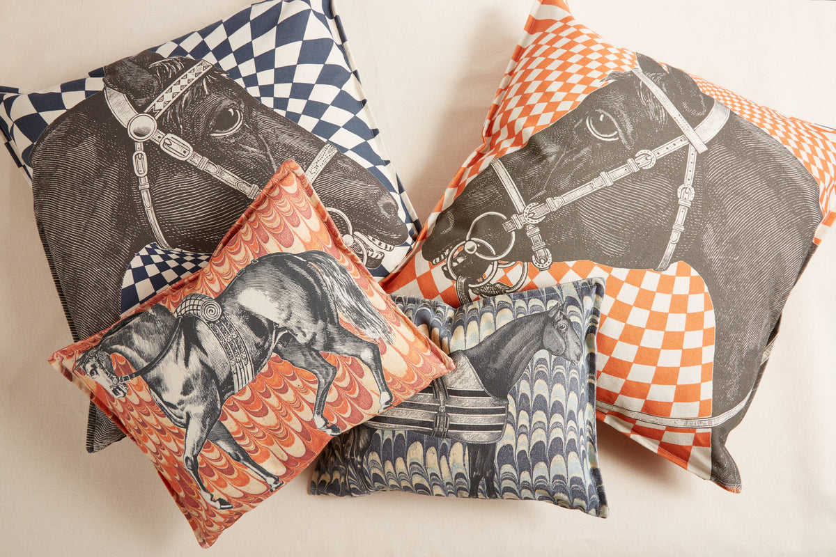 EQUUS MARBLE PILLOW ORANGE 12"X16"
