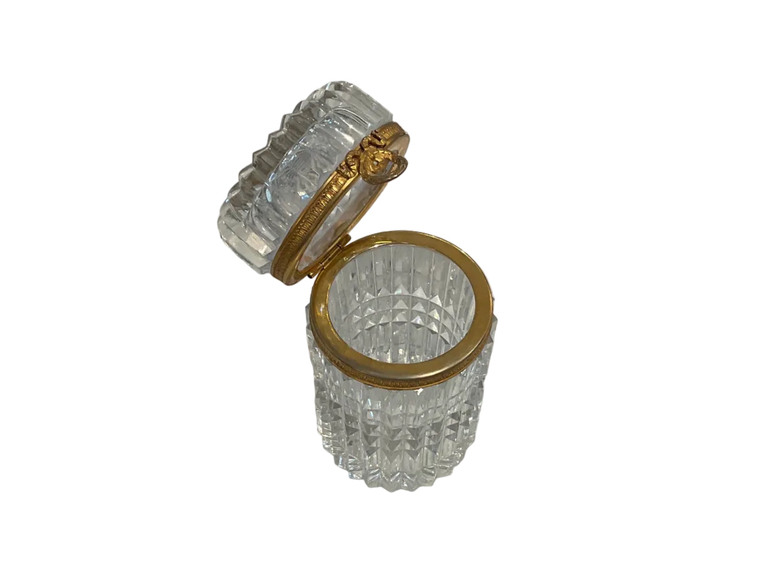 Antique French Casket Box; Baccarat Crystal with Bronze Ormolu Detail