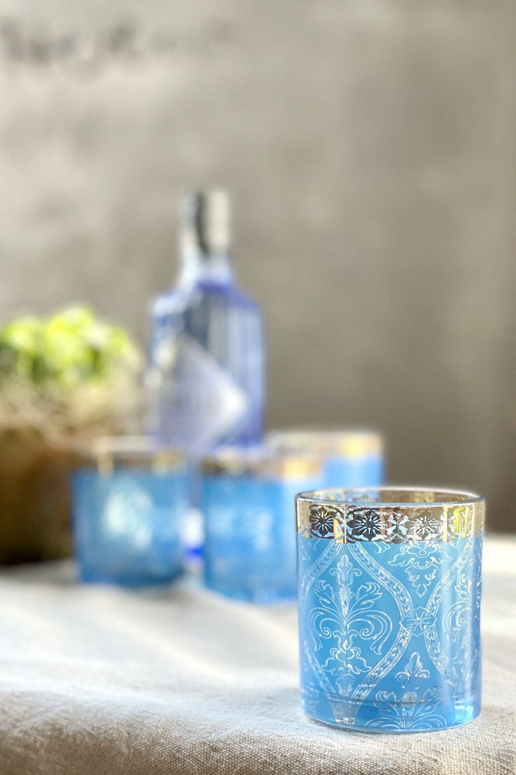 Patina Vie Turquoise Gem Cocktail Glass, S/4
