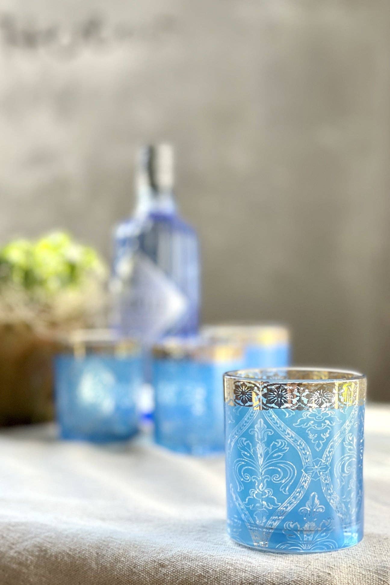 Patina Vie Turquoise Gem Cocktail Glass, S/4