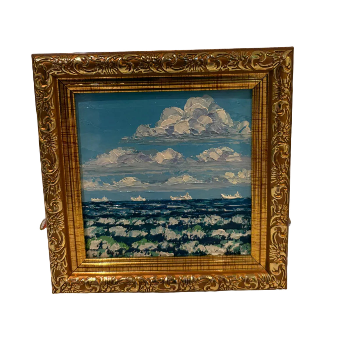 “Ships on the Horizon” oil painting