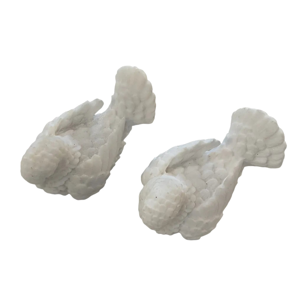 Alabaster White Birds Pair