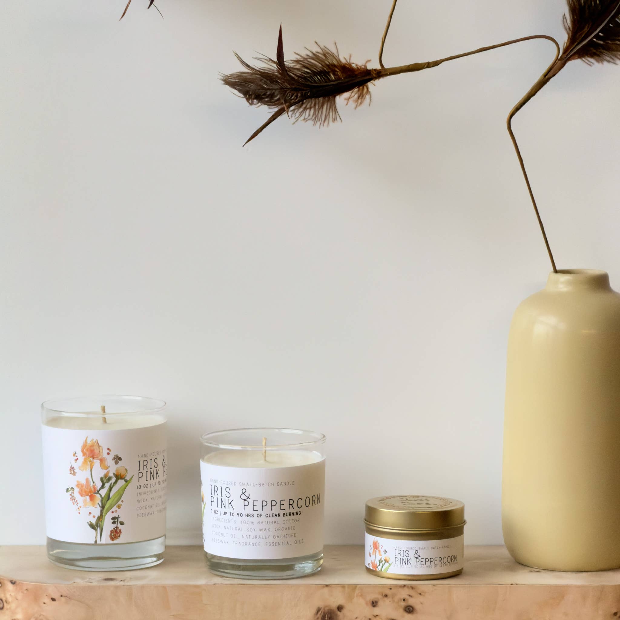 Iris & Pink Peppercorn - Medium Glass - Just Bee Candle
