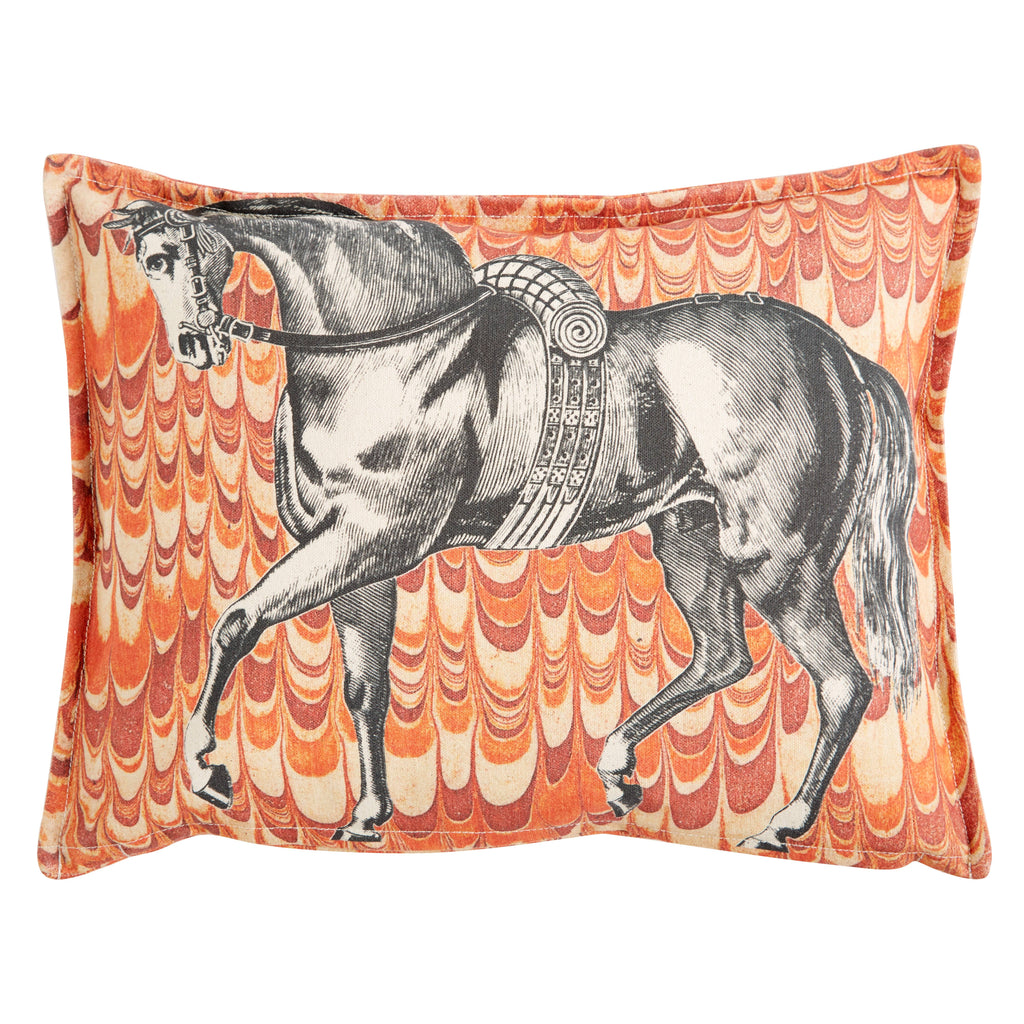EQUUS MARBLE PILLOW ORANGE 12"X16"