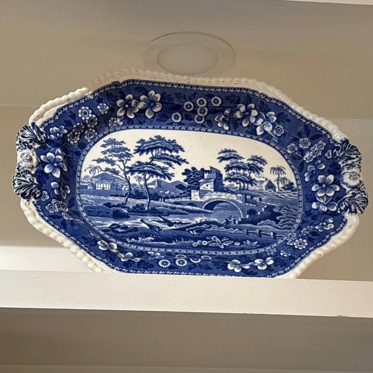 Antique Salaro Bridge “Tower” Pattern Platter (1895)