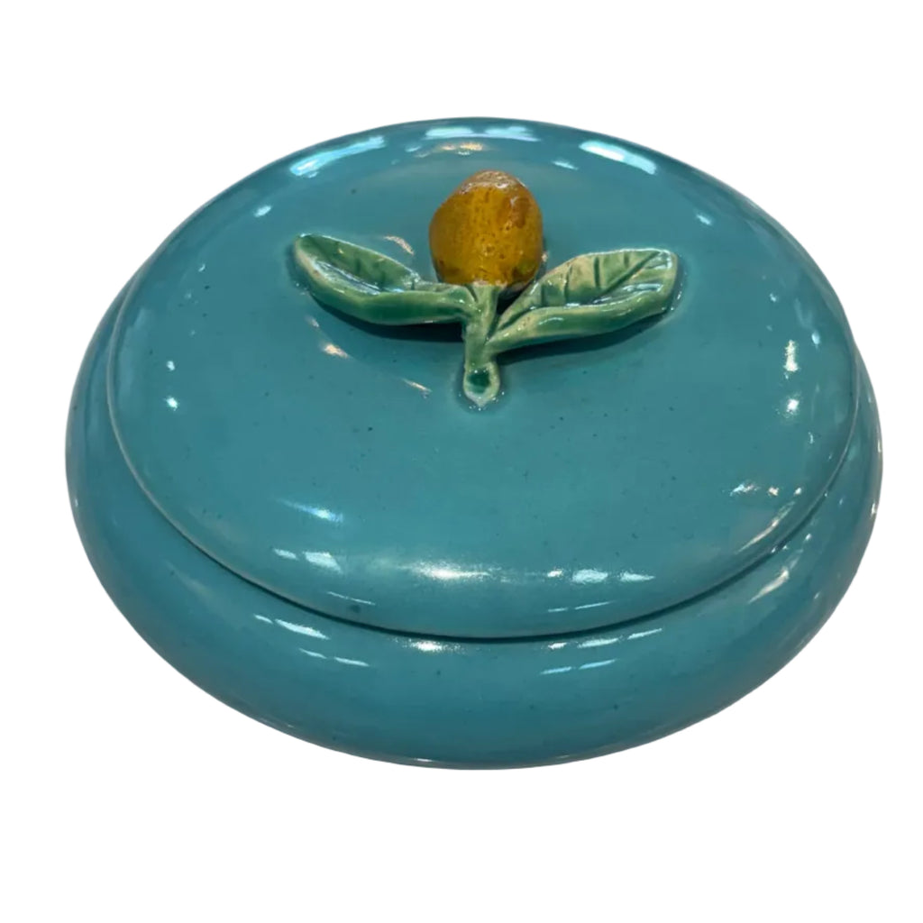 Antique Menton Majolica Lidded Dish