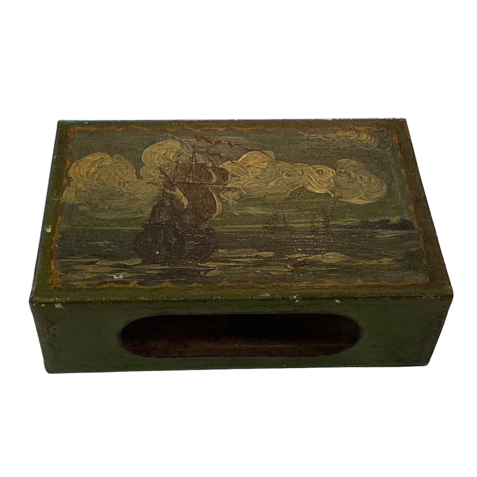 Vintage Hand Painted Matchbox Cover