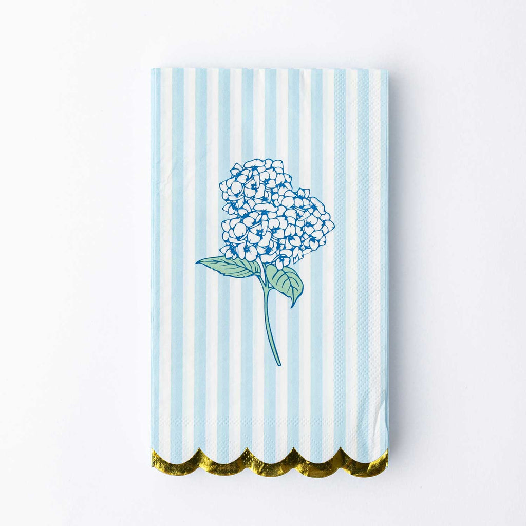 Hydrangea Blue Paper Guest Towels, 16-Count Pack
