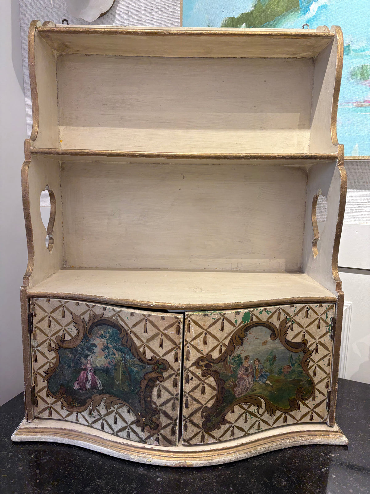 Vintage Florentine Wall Display Shelf