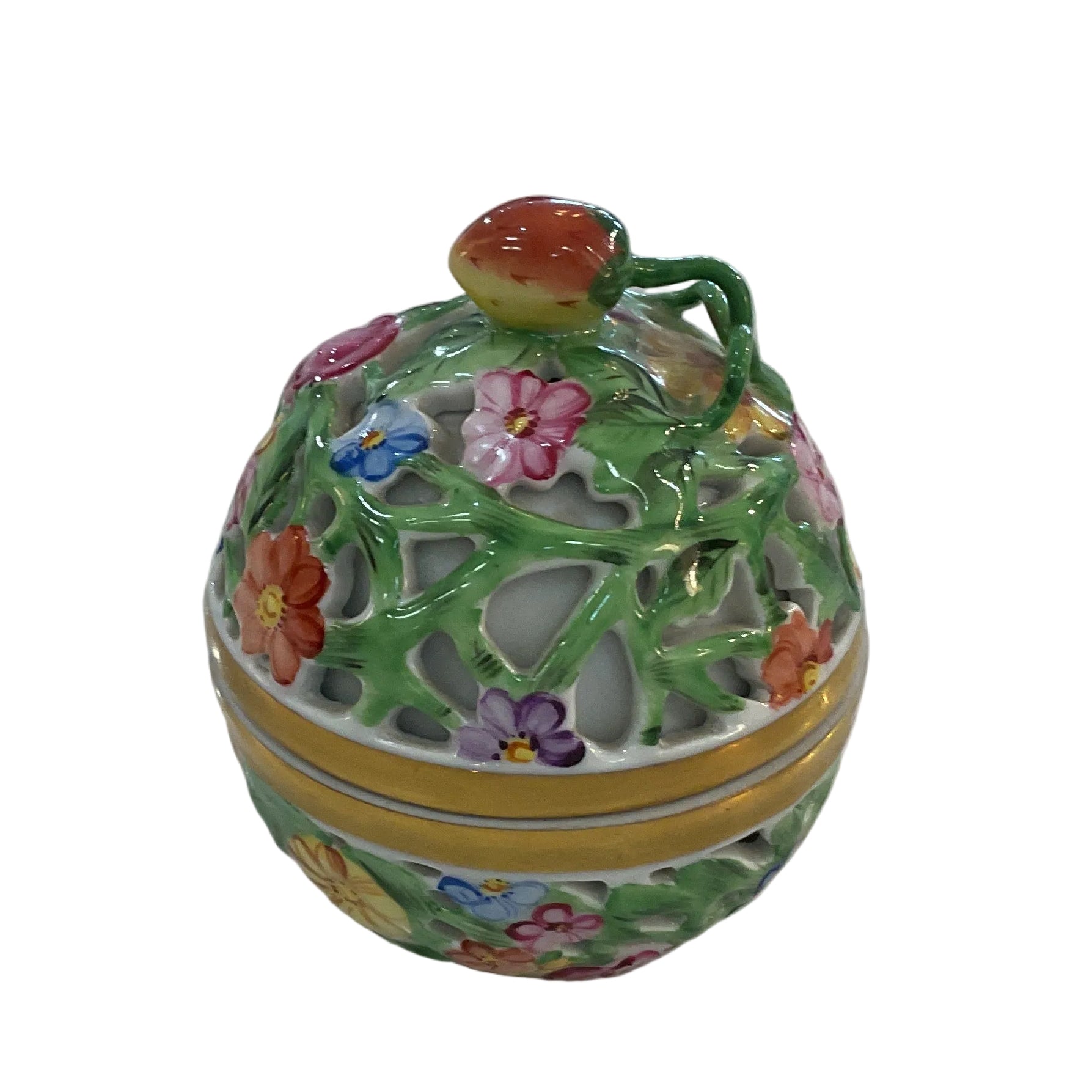 Herend handpainted strawberry ball