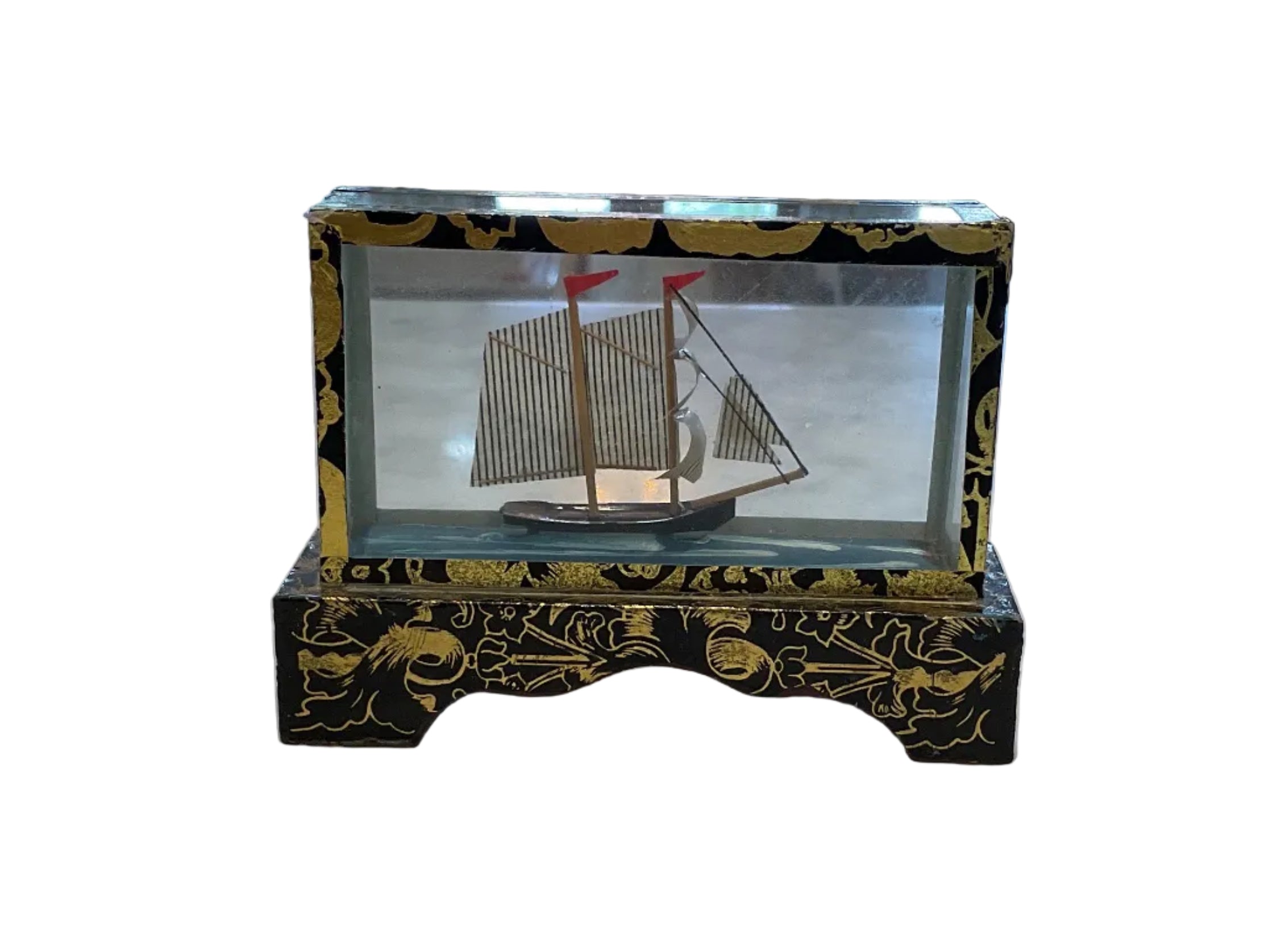 Miniature Encased Sailboat Model