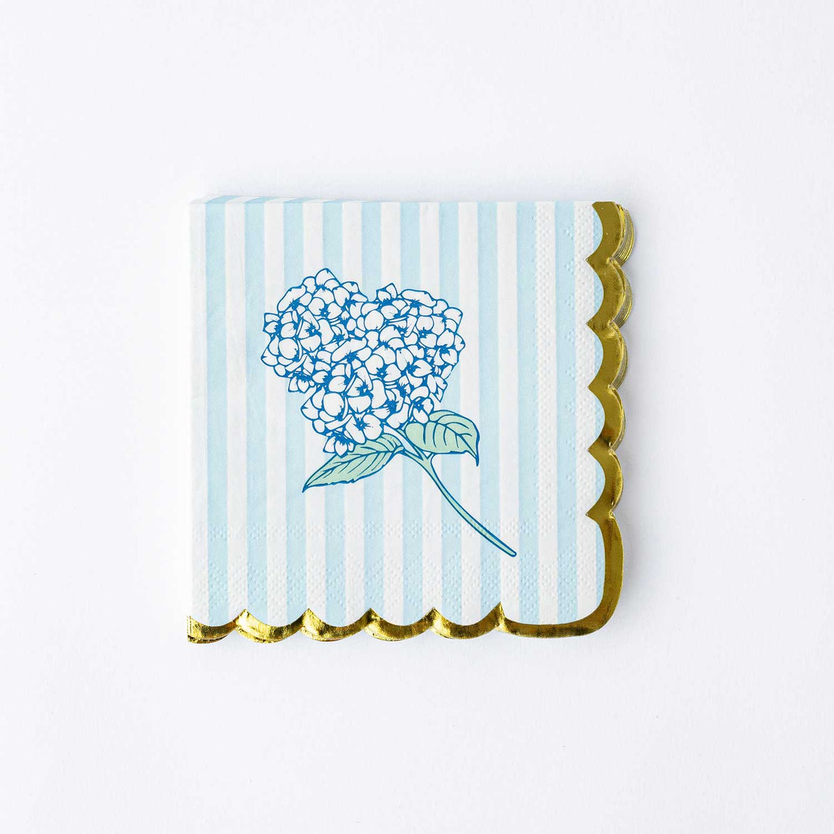 Hydrangea Blue Paper Beverage Napkins, 16-Count Pack