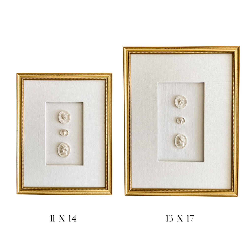 Gold Framed European Intaglios - Set of Two 