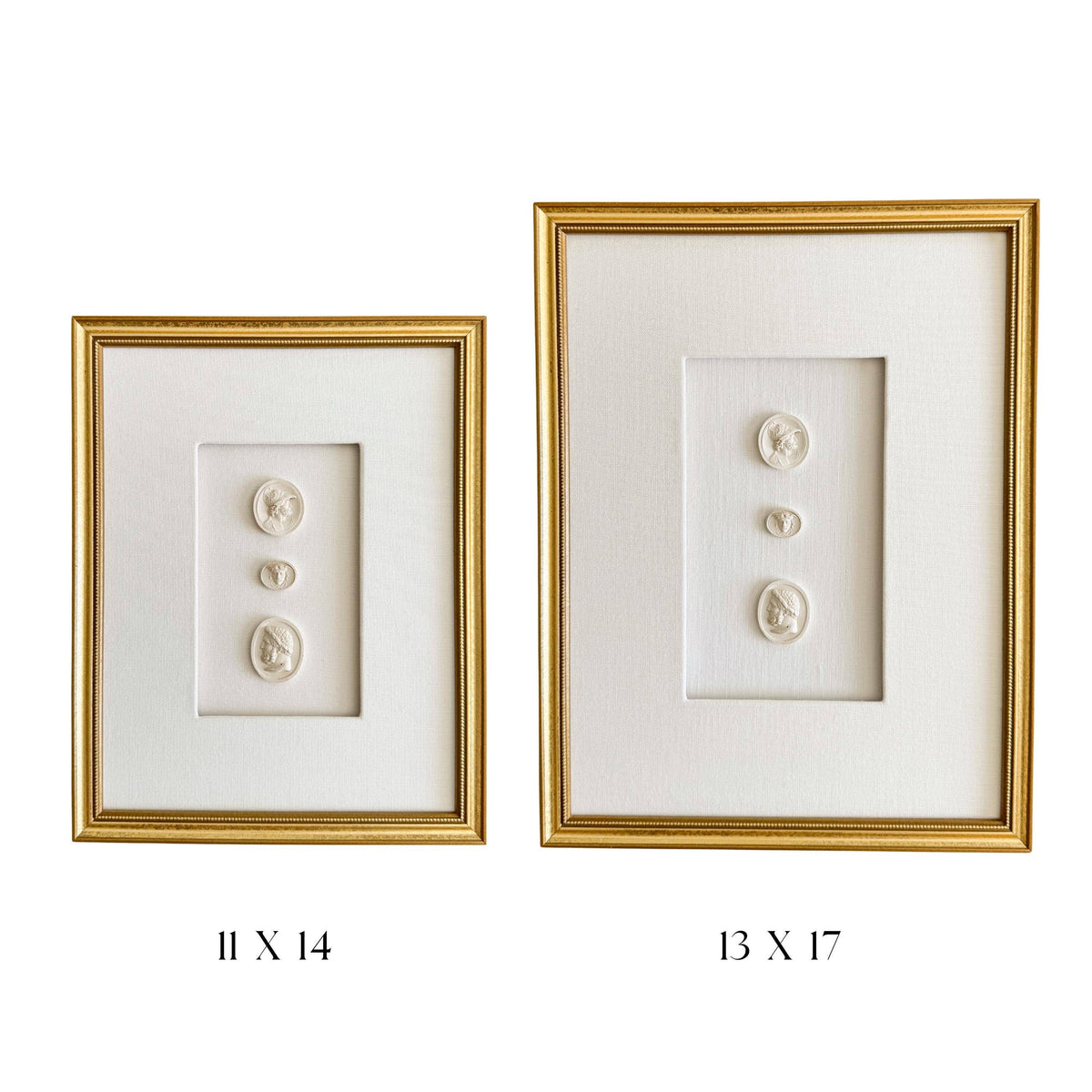 Gold Framed European Intaglios - Set of Two 