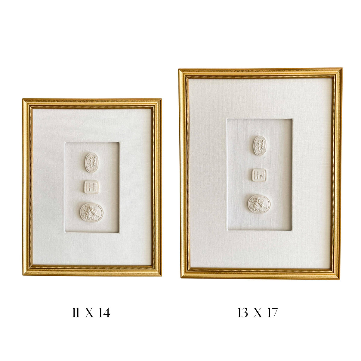 Gold Framed European Intaglios - Set of Two 