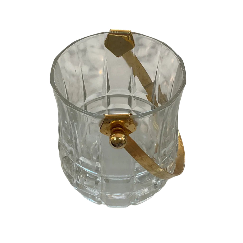 Mini Cut Crystal Ice Bucket - Mid Century