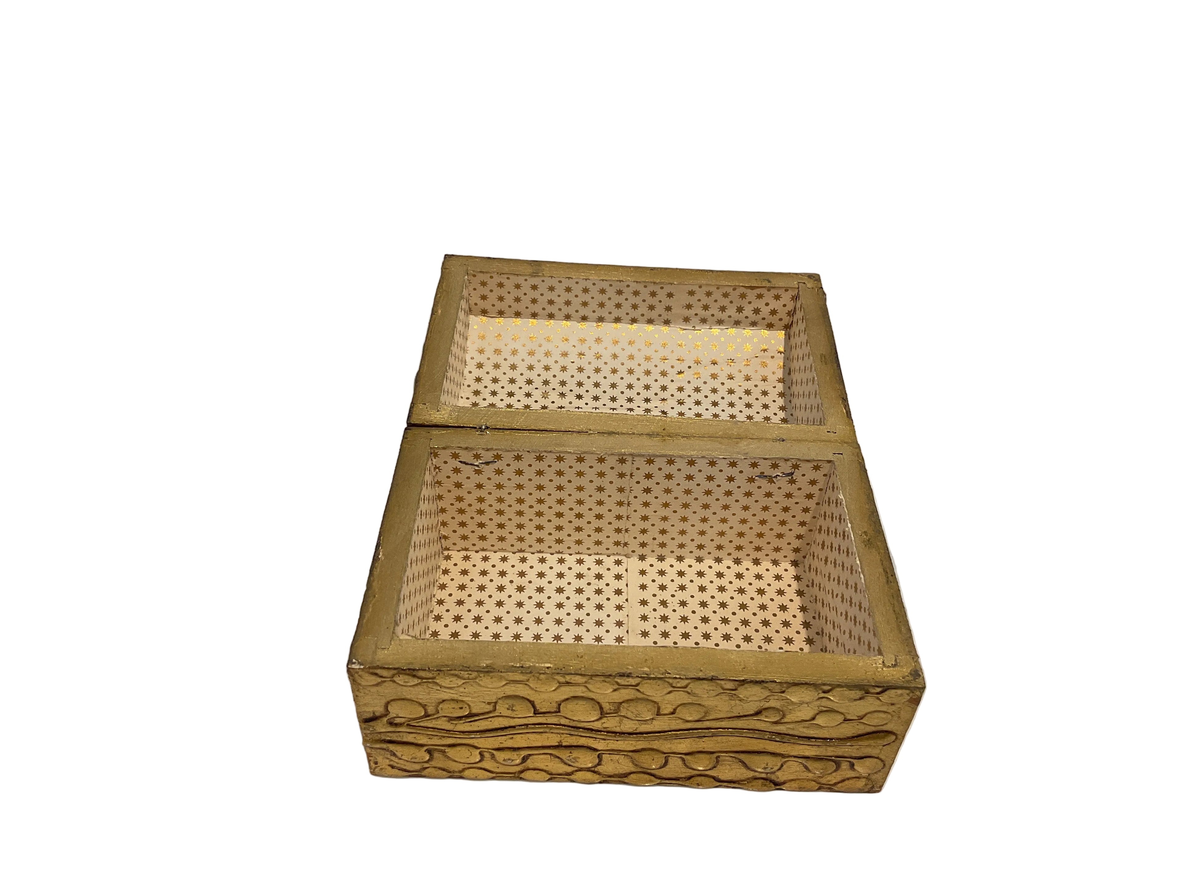 Gold painted jewelry chest