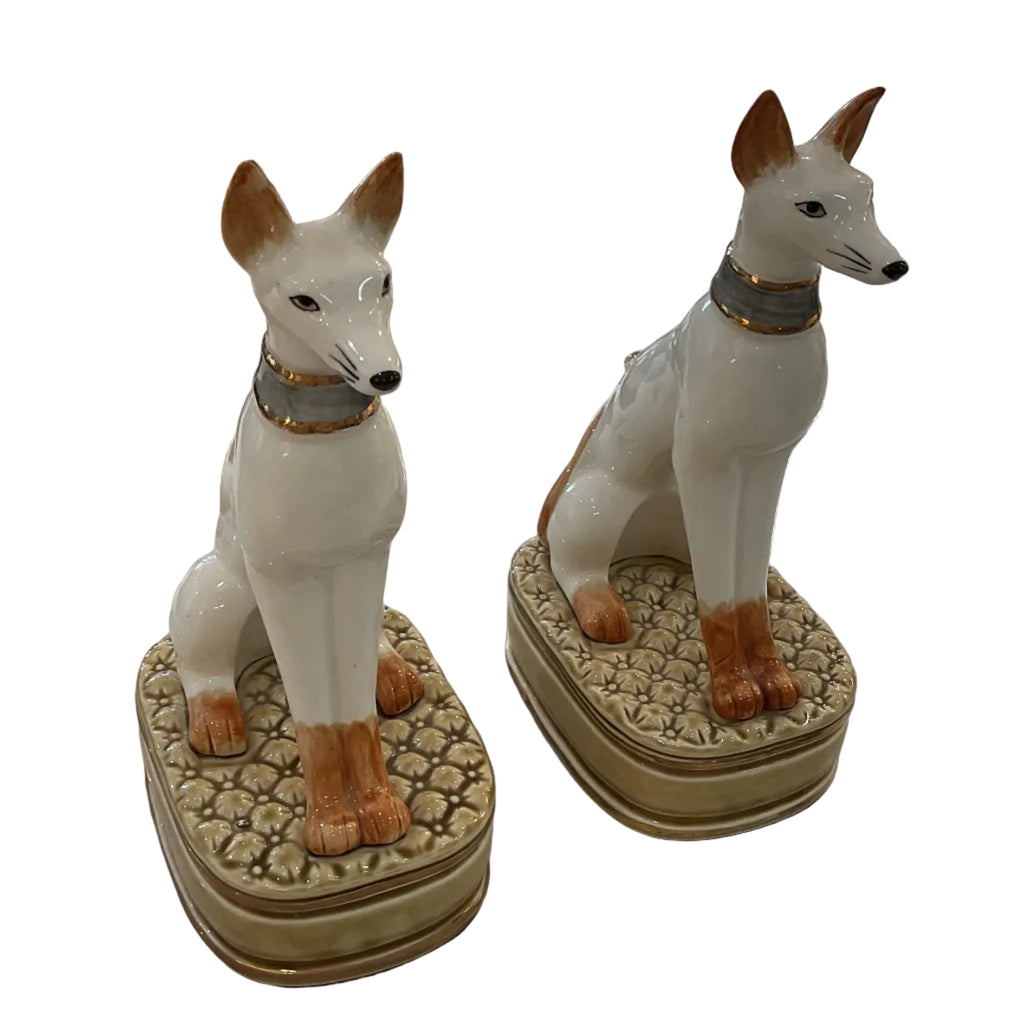 Rare Mid Century Greyhound Bookends