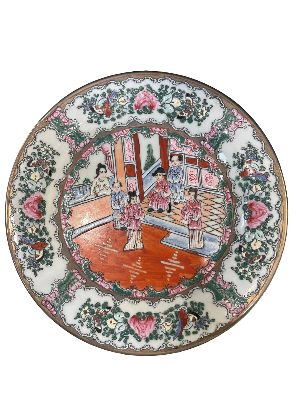 Vintage Rose Canton Plate (with easel)