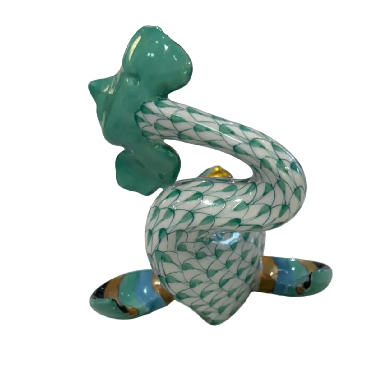 Rare Herend Green Koi Figurine