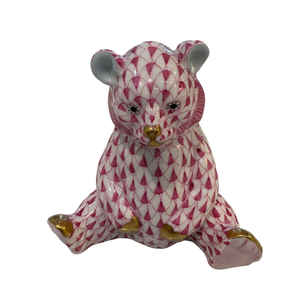 Herend Raspberry Sitting Bear