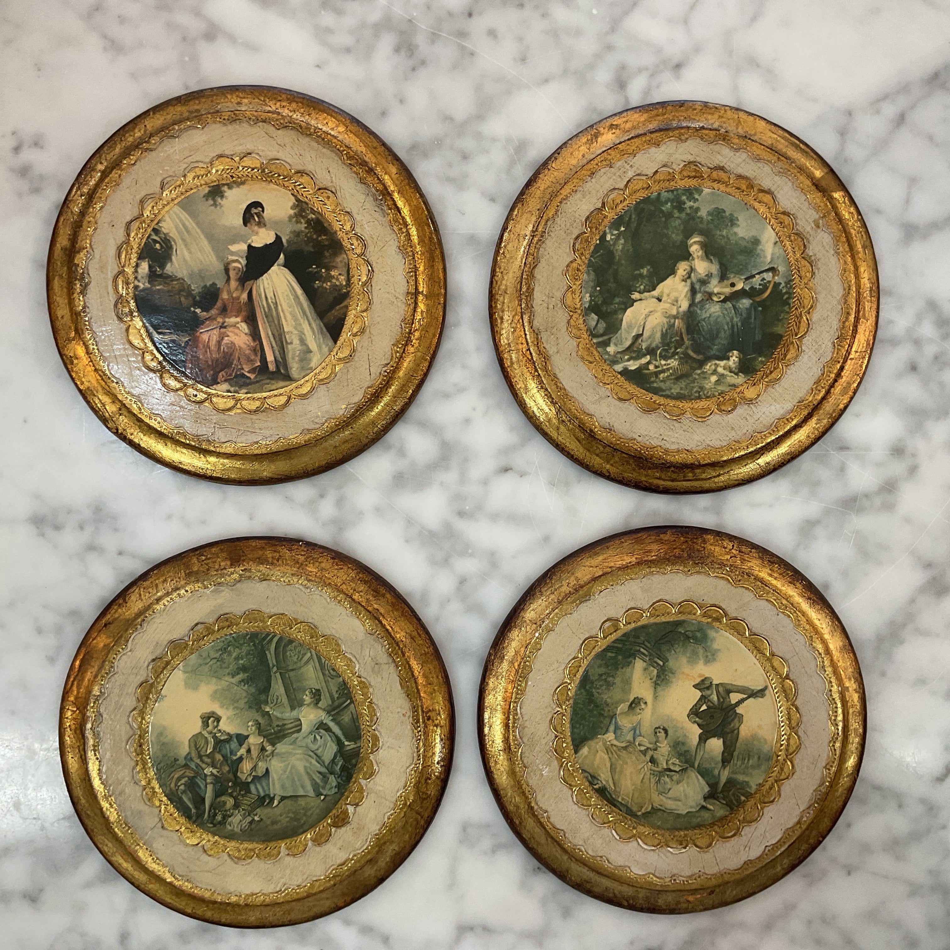 Florentine Round Plaques (Set of 4)