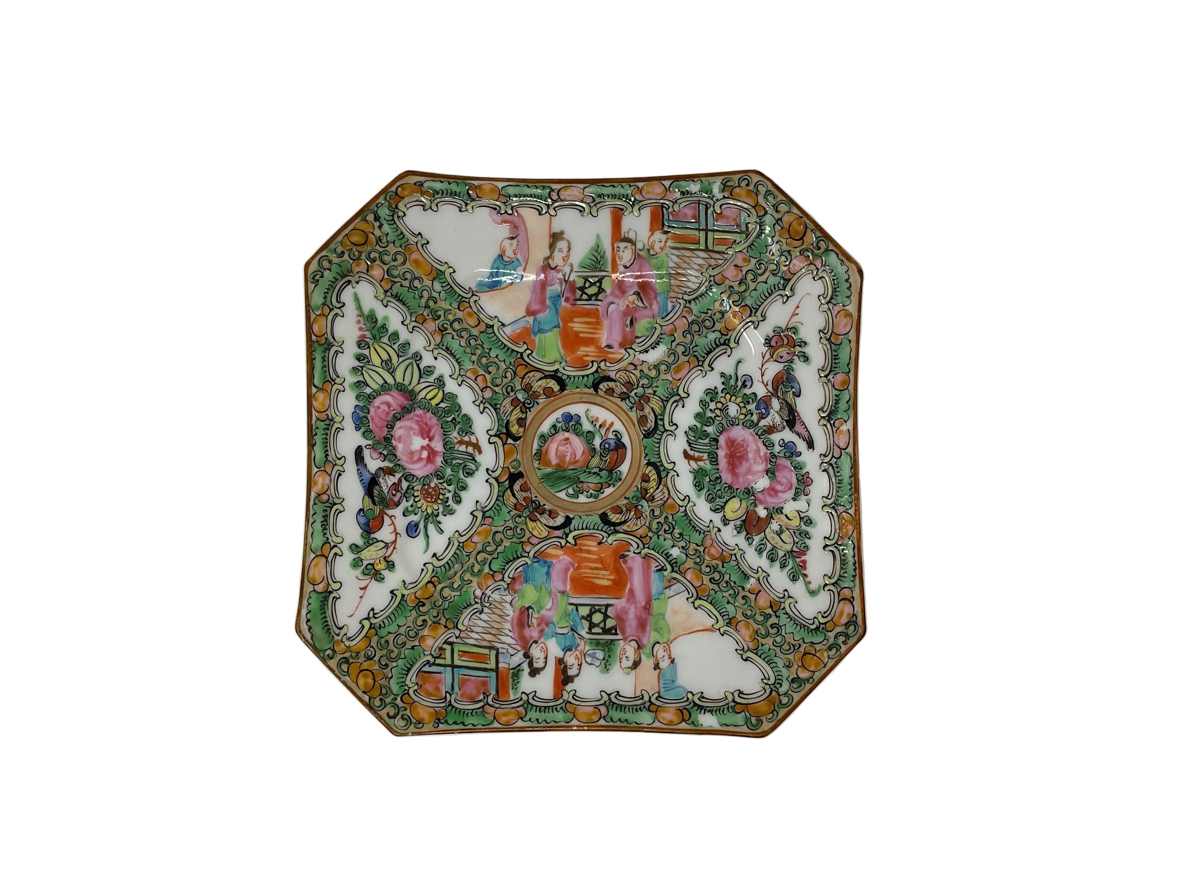 Rose Medallion (Canton) Clipped Corner plate