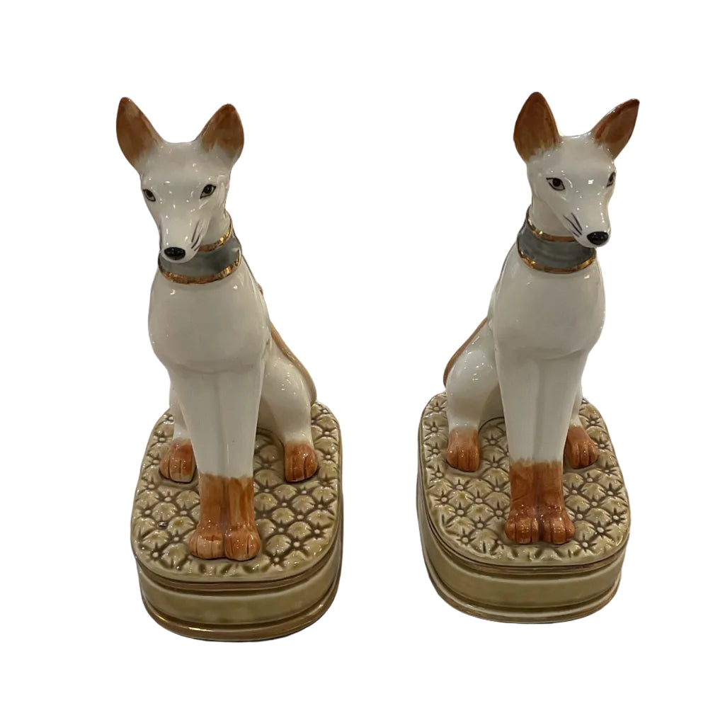 Rare Mid Century Greyhound Bookends