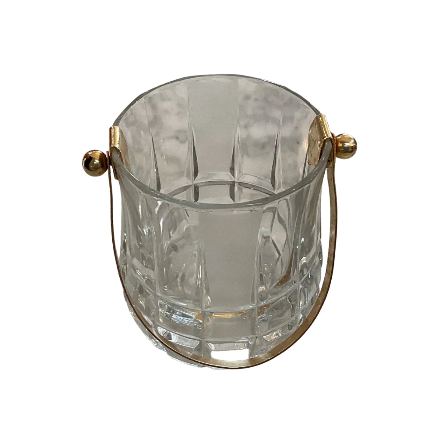 Mini Cut Crystal Ice Bucket - Mid Century