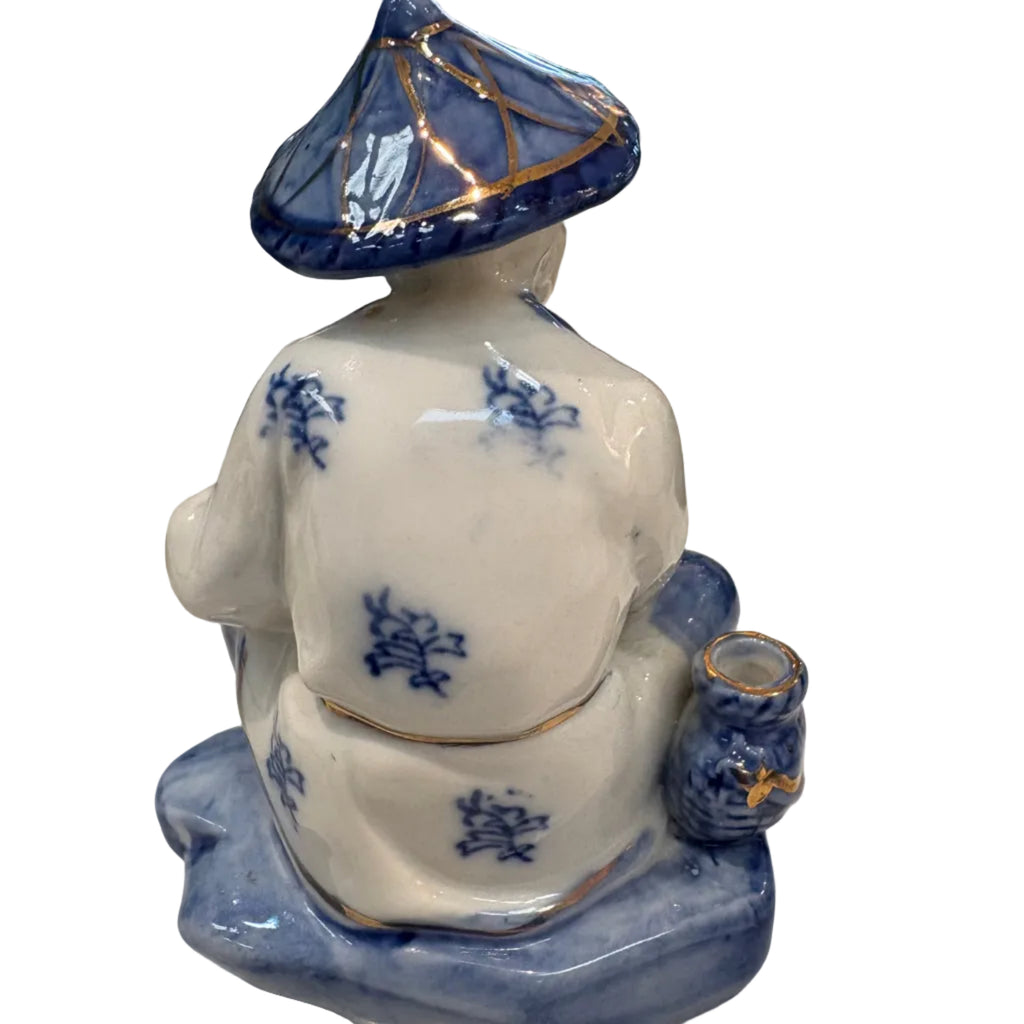 20th c. Porcelain Chinese Woman with fish