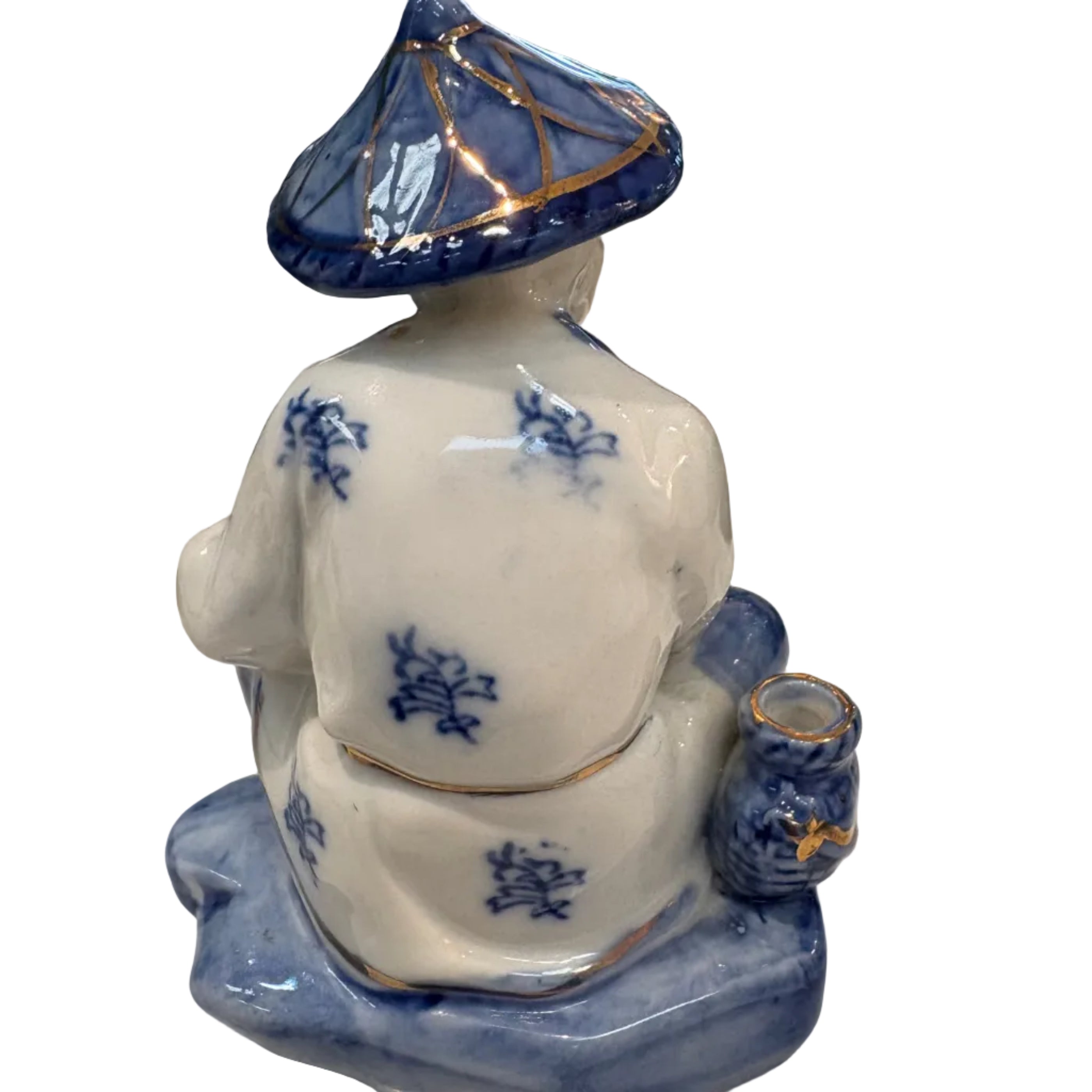 20th c. Porcelain Chinese Woman with fish