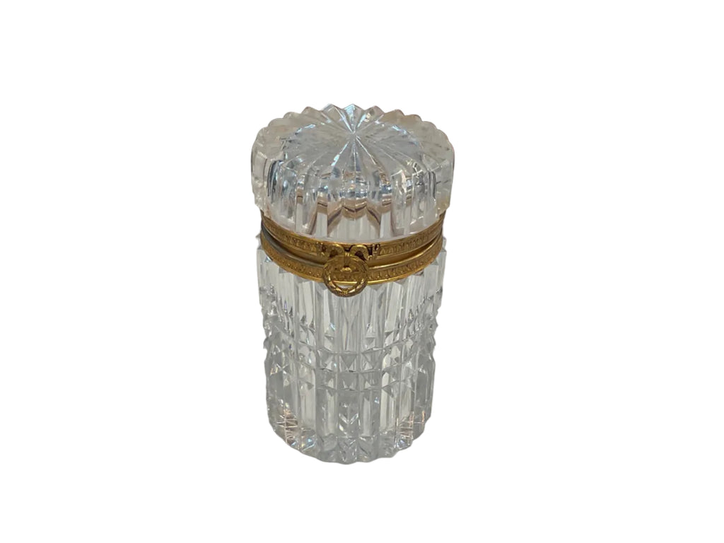 Antique French Casket Box; Baccarat Crystal with Bronze Ormolu Detail