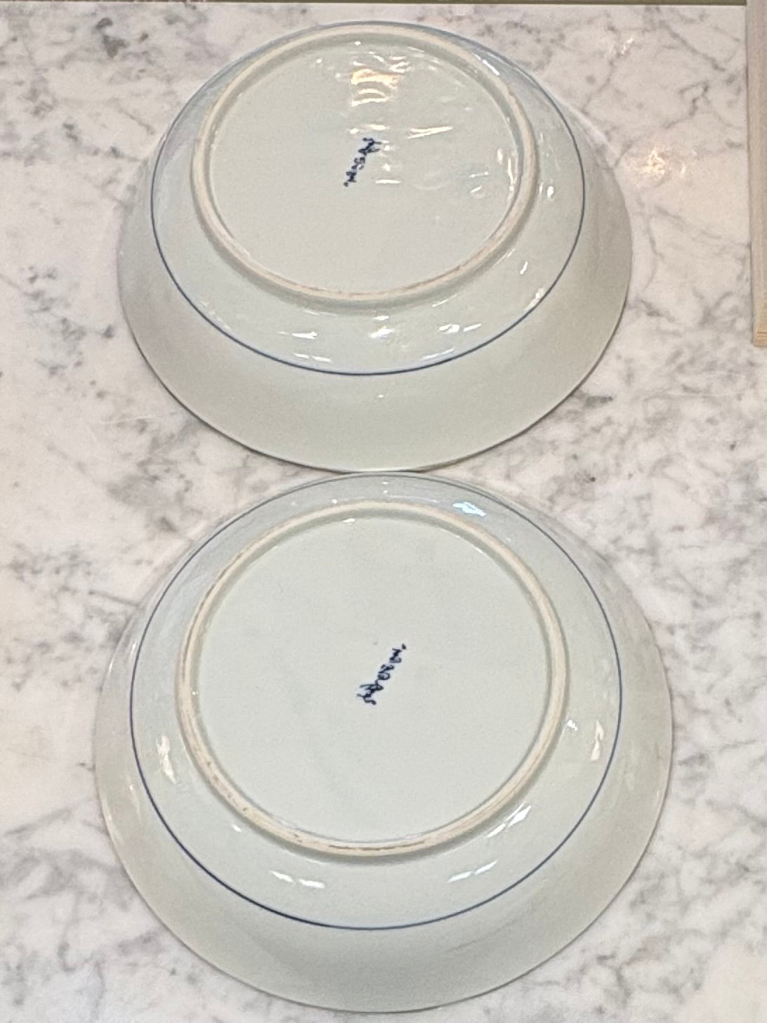 Vintage Hand-painted Porcelain Peacock Bowls (Pair)