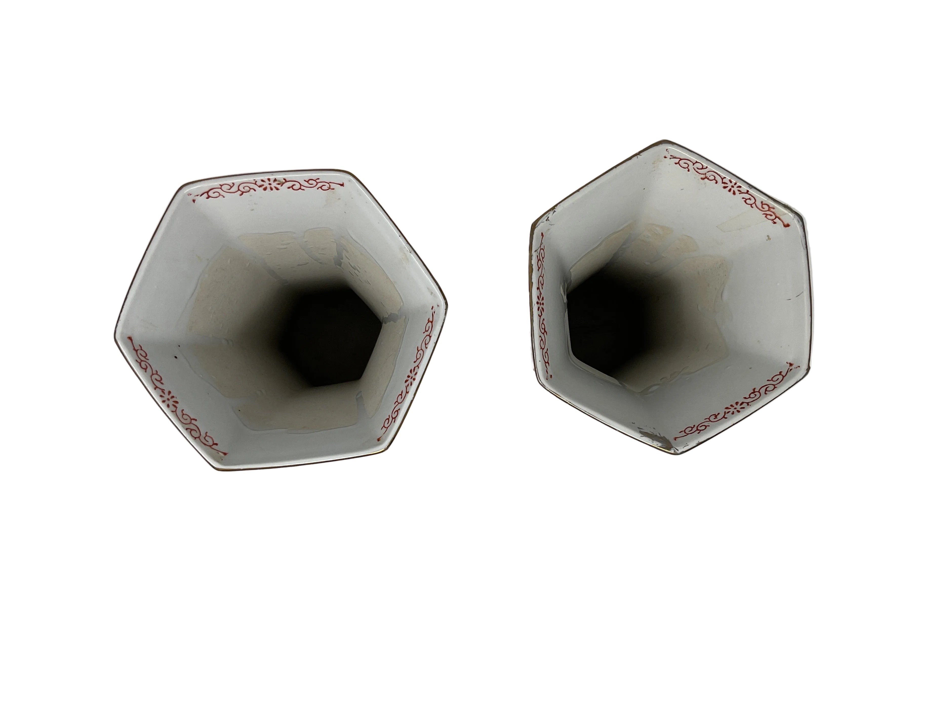Bok Choy Famille Vert Butterly Vases (Pair)