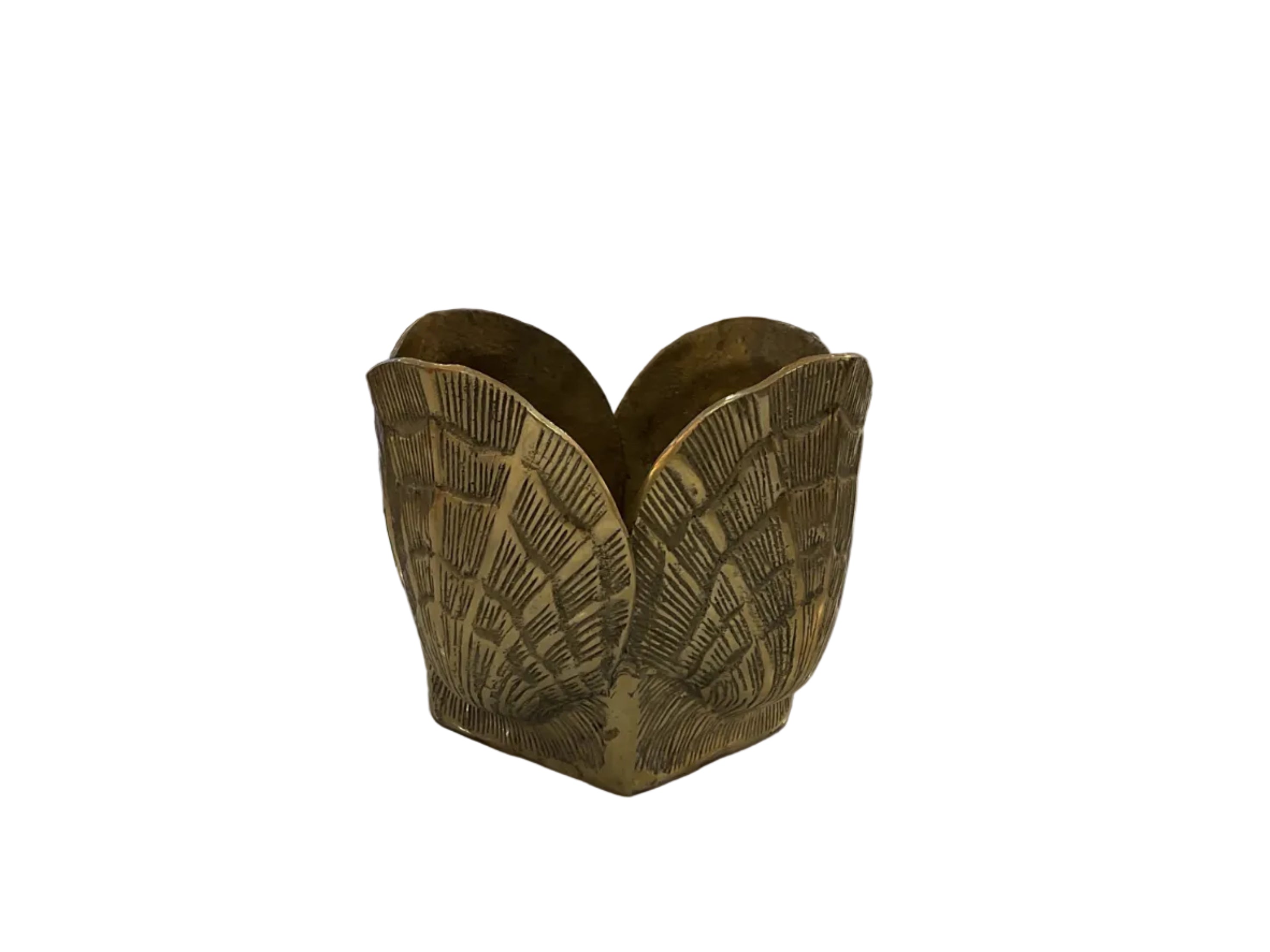 Brass Shell Planter Pair
