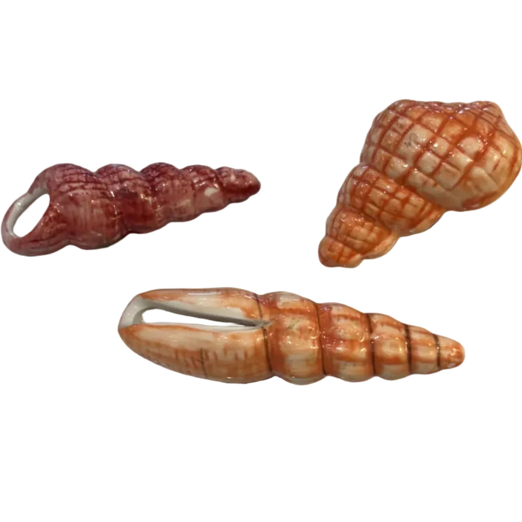 Porcelain Bisque Vintage Shell Magnets (Set of 3)