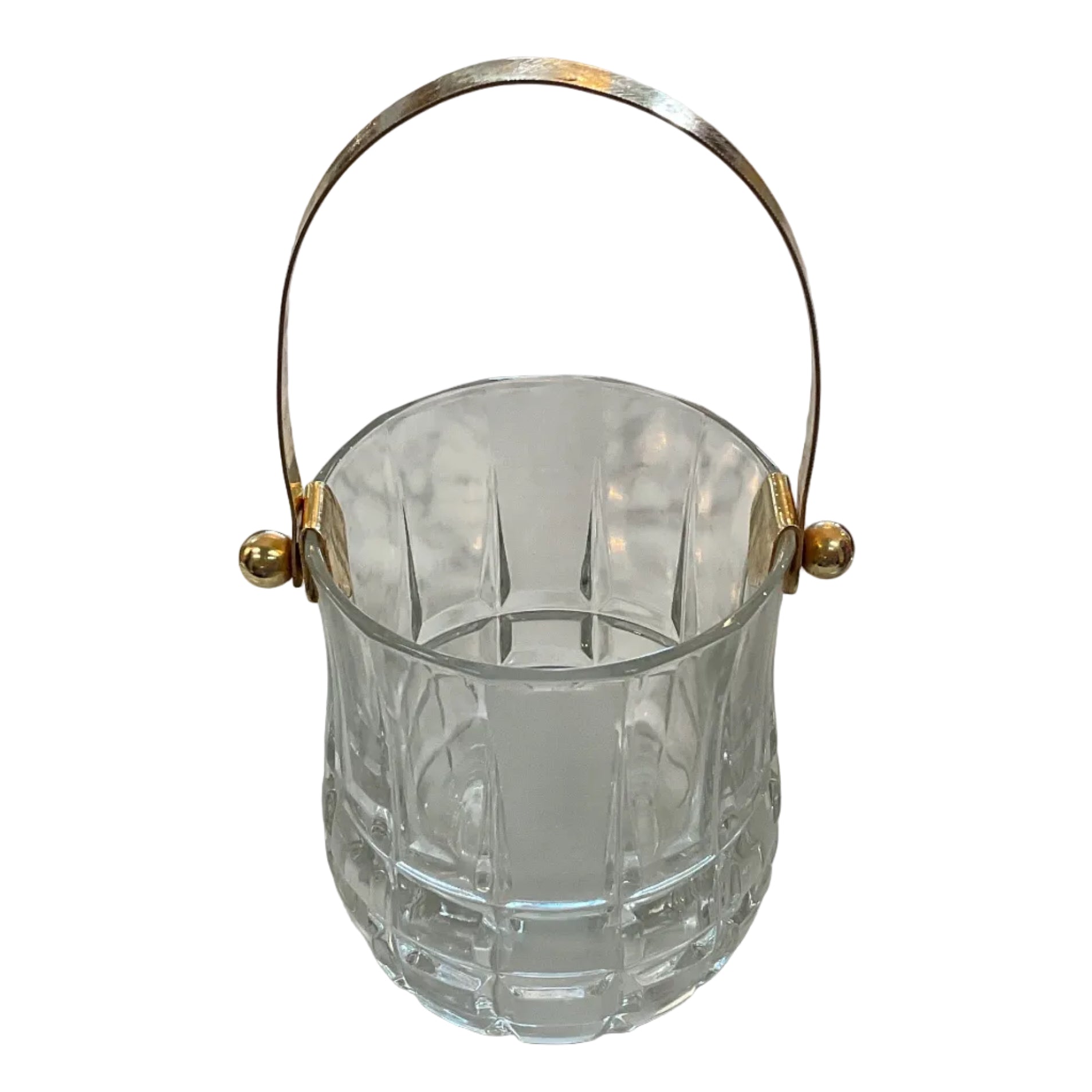 Mini Cut Crystal Ice Bucket - Mid Century