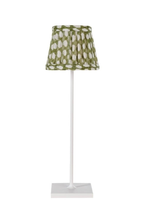 6”-Fermoie-Lampshade-Round-Green-Wicker