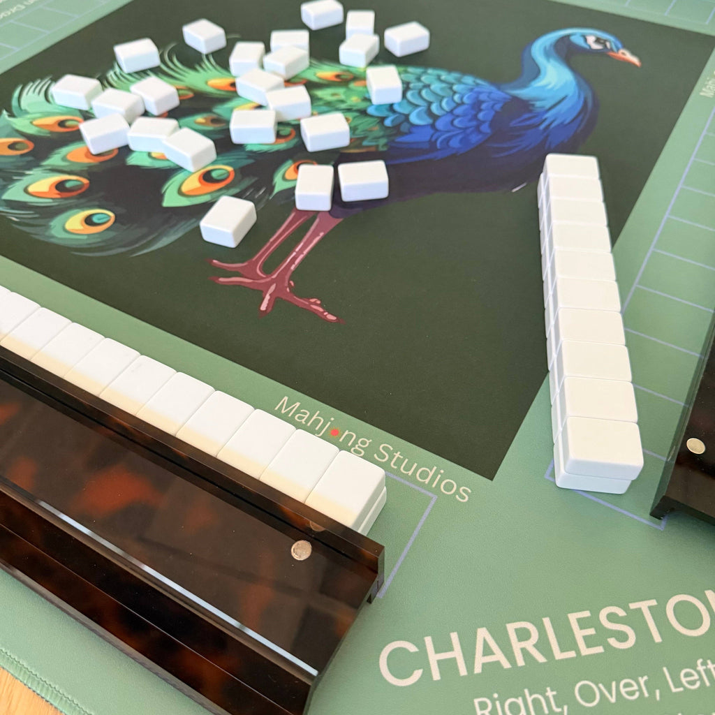 Jade Peacock Mahjong Mat - ships rolled
