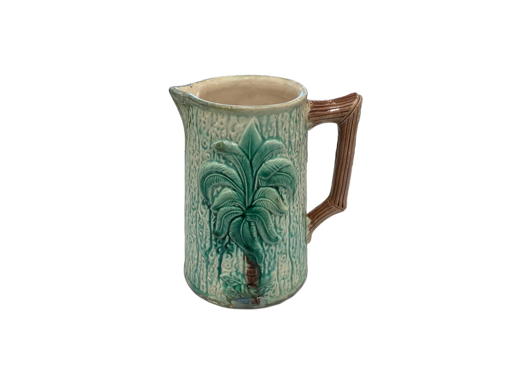 Majolica pitcher with Palm Tree
