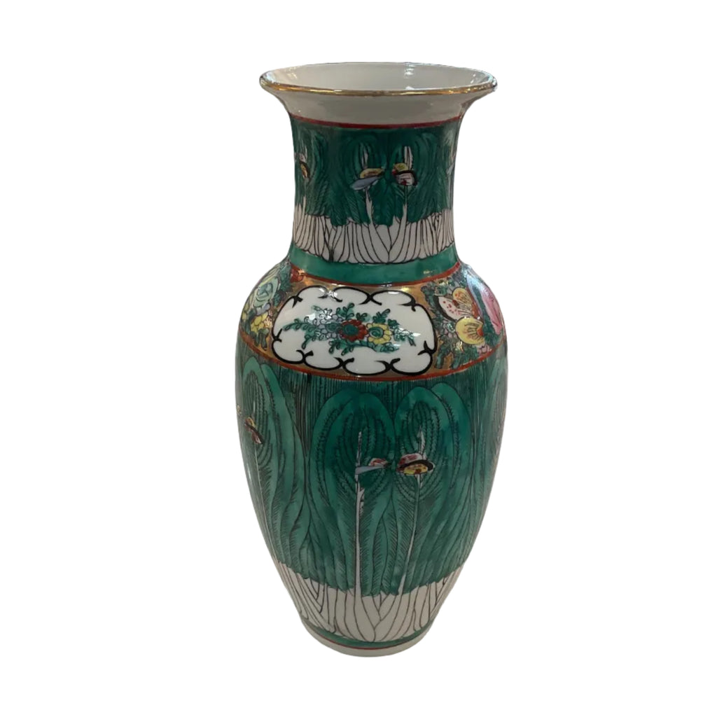 Bok Choy and Rose Medallion Vase