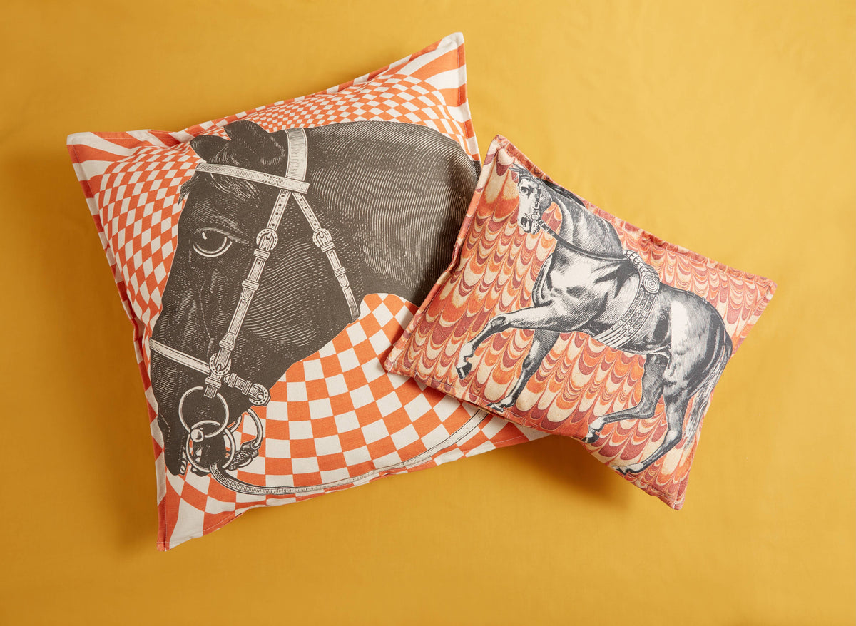 EQUUS MARBLE PILLOW ORANGE 12"X16"