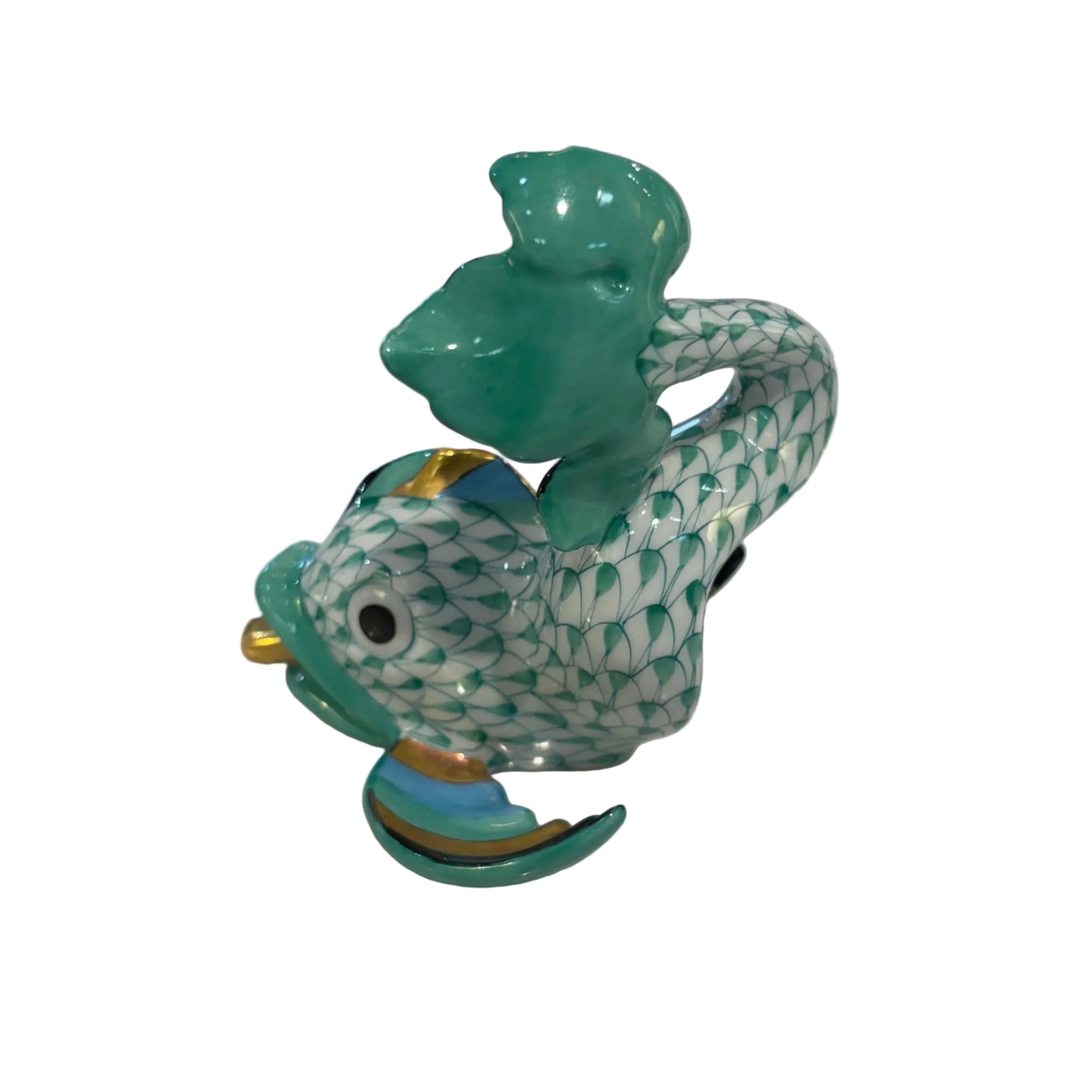 Rare Herend Green Koi Figurine