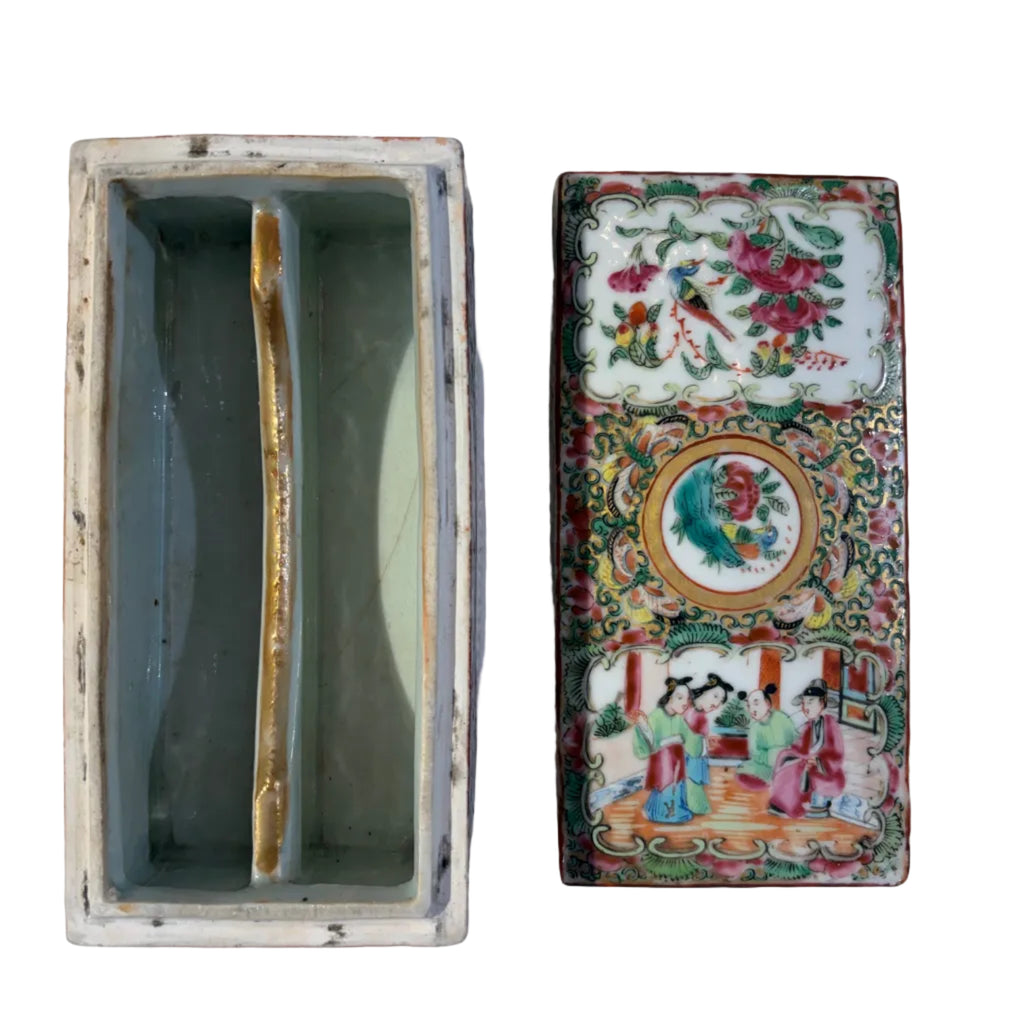 Rose Medallion Artist Box (for paint brushes, makeup brushes, etc)