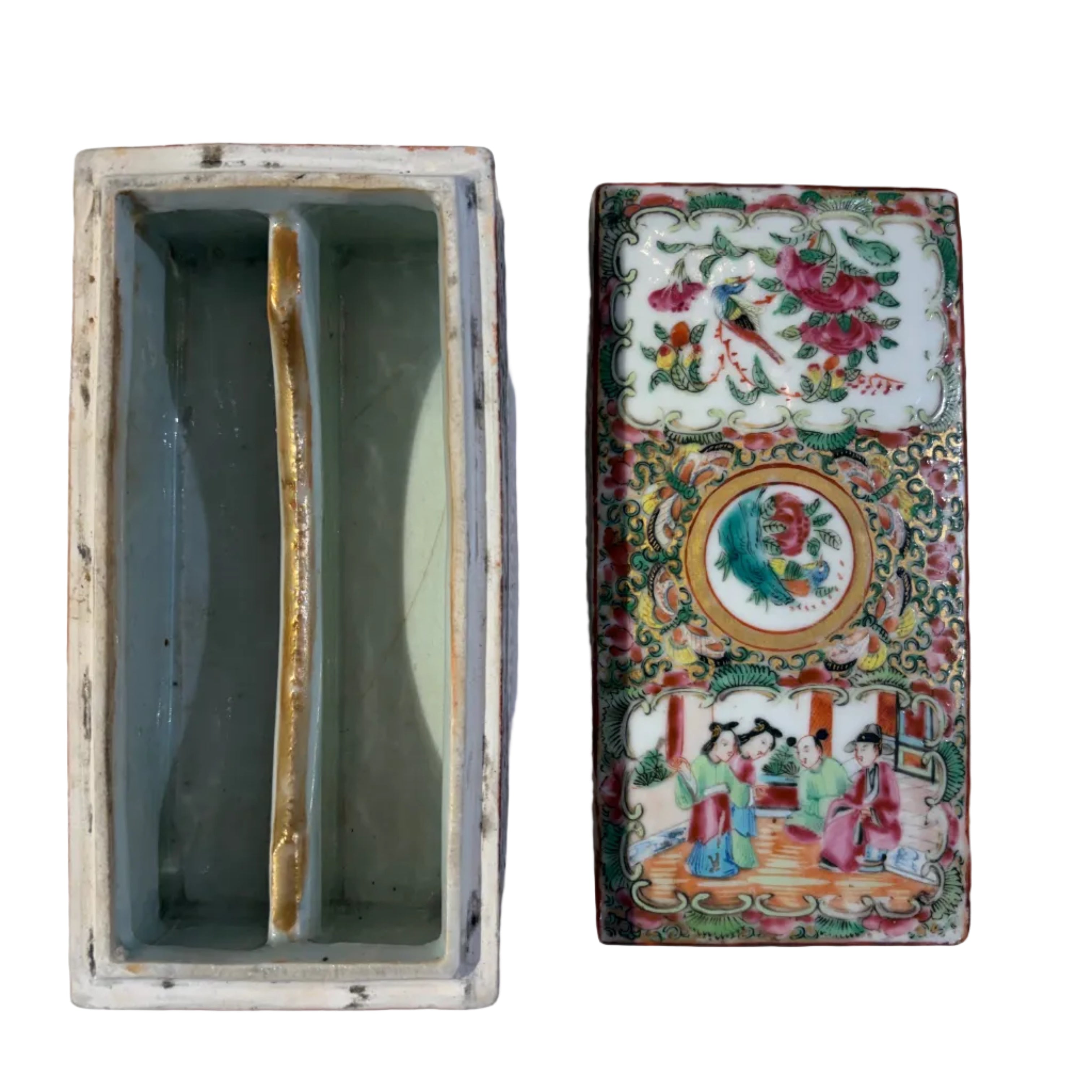 Rose Medallion Artist Box (for paint brushes, makeup brushes, etc)