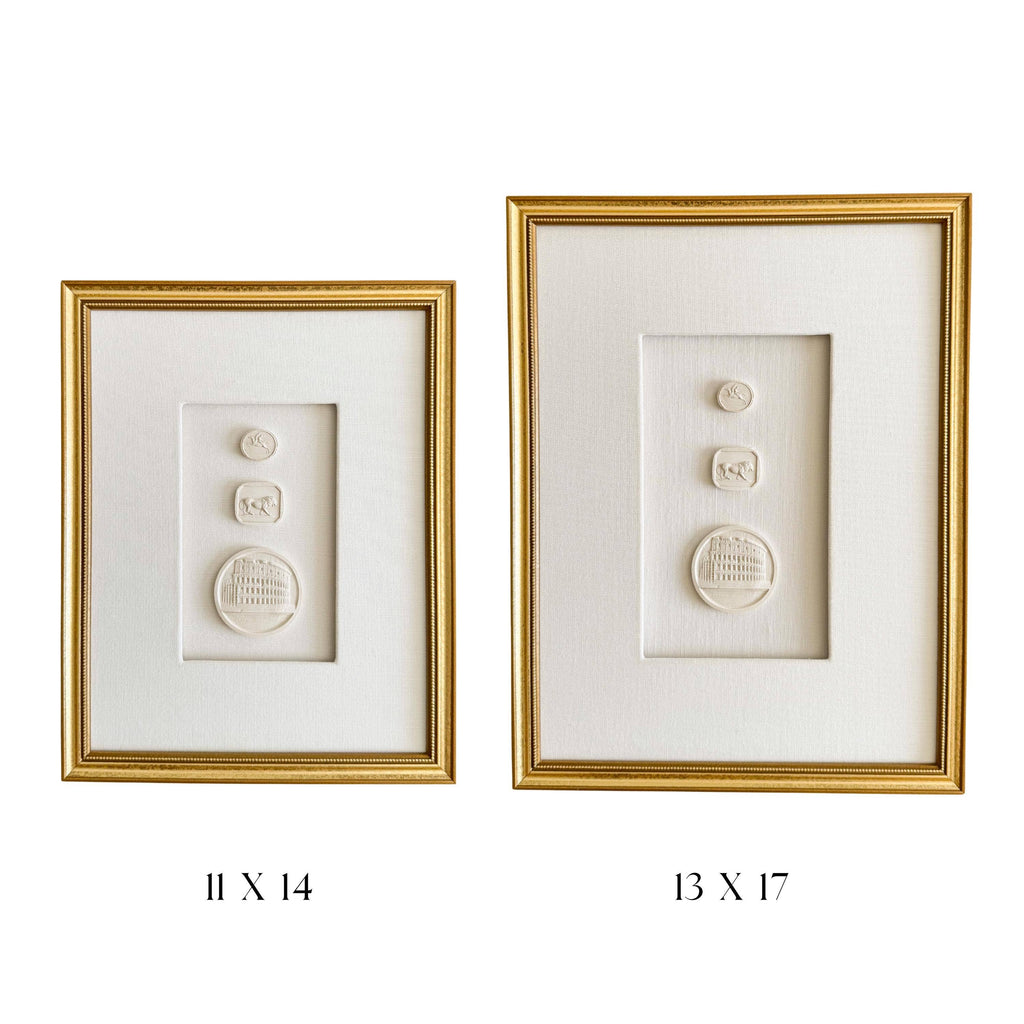 Gold Framed European Intaglios - Set of Two 
